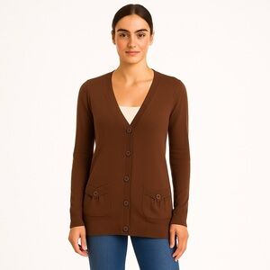 Sweater Project Brown Long Cardigan | Size S